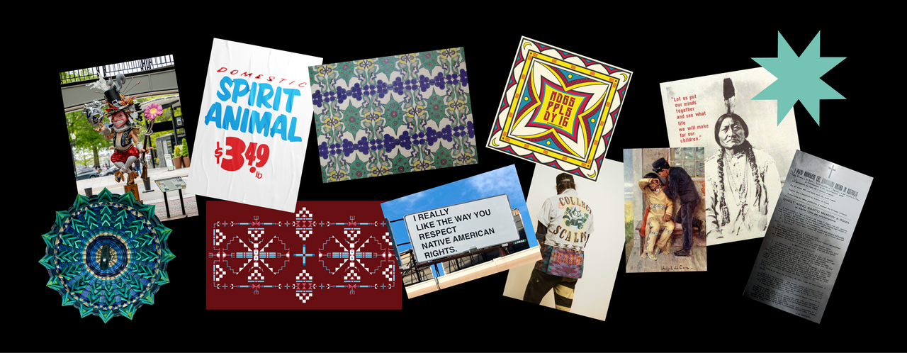 Course announcement for "Native American Design Through Remembered History" with woven patterns and geometric motifs. Facilitated by Brian Johnson, scheduled for July-August 2025.